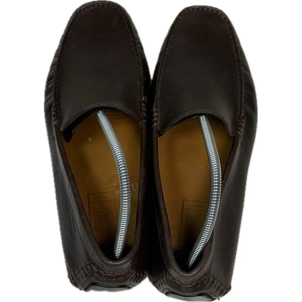 Mercanti Fiorentini Mens Dark Brown Leather Driving Loafers MF-9838A Size 11.5 M